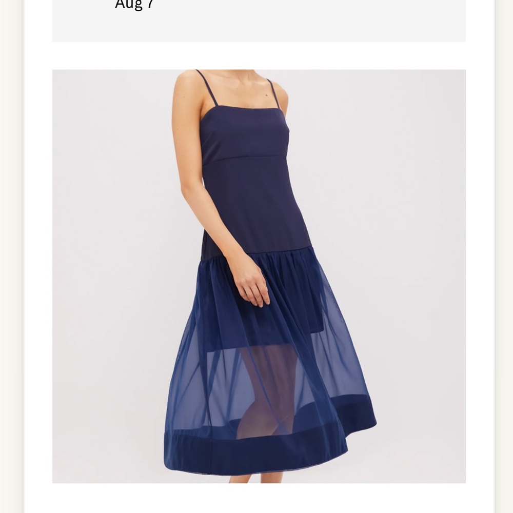 NWT Navy Drop Waist MIDI Dress